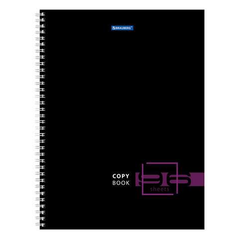 Тетрадь А4, 96 л., BRAUBERG, гребень, клетка, глянцевый лак, "Dark", 404060 - фото 5