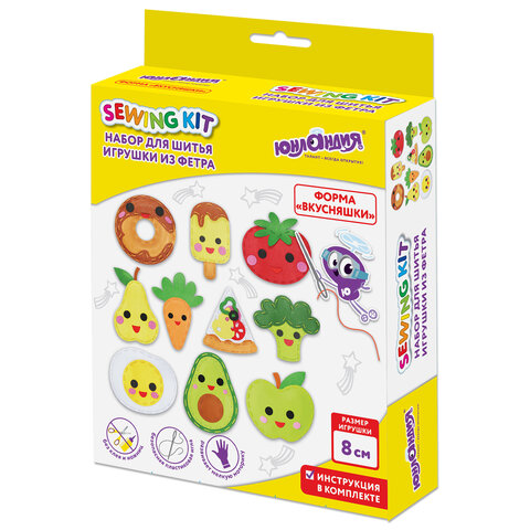 Набор для шитья игрушки из фетра "Вкусняшки", 10 игрушек, ЮНЛАНДИЯ, 664734 - фото 1