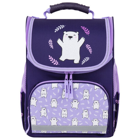 Ранец ПИФАГОР BASIC, 1 отделение, 3 кармана, эргономичная спинка, "Happy bear", 35х28х18 см, 272047 - фото 3