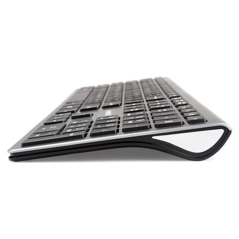 Беспроводная клавиатура GEMBIRD KBW-1, 103 клавиши + 6 дополнительных, ножничная, тихая, 2.4 ГГц, серебристая - фото 3