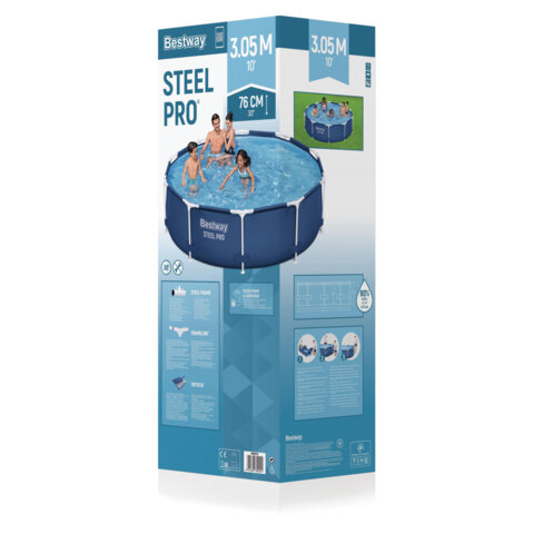Каркасный бассейн с фильтр-насосом 1249 л/ч, "Steel Pro" 305х76 см, 4678 л, BESTWAY, 56679 - фото 1