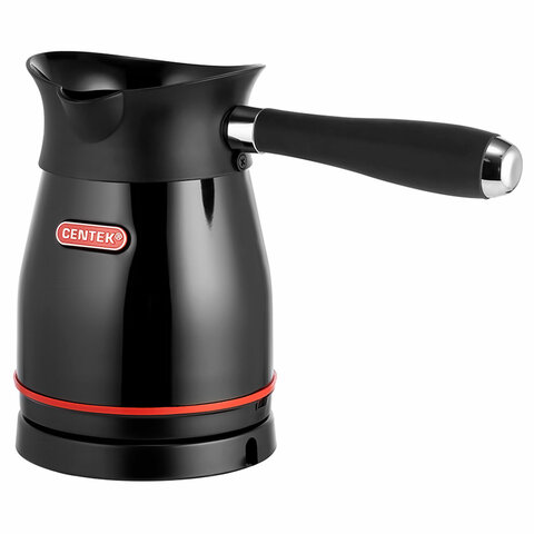 Турка электрическая CENTEK CT-1098, 0,5 л, 480 Вт, механическое управление, стальная, черная, CT-1098 SS - фото 1