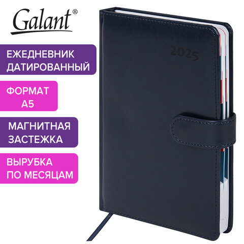 Ежедневник датированный 2025 А5 148х218 мм GALANT "Ritter", под кожу, темно-синий, 115717 - фото 16