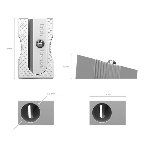 Точилка ERICH KRAUSE "Ferro", металлическая клиновидная, 7074 - фото 3