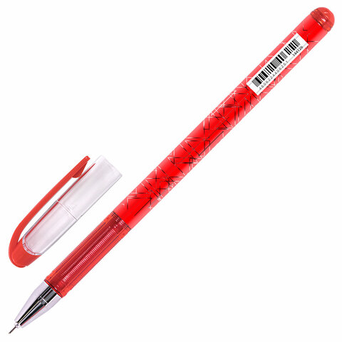 Ручка гелевая BRAUBERG "Profi-Gel PRO", КРАСНАЯ, линия письма 0,4 мм, игольчатый наконечник 0,5 мм, печать на корпусе, 144126 - фото 2