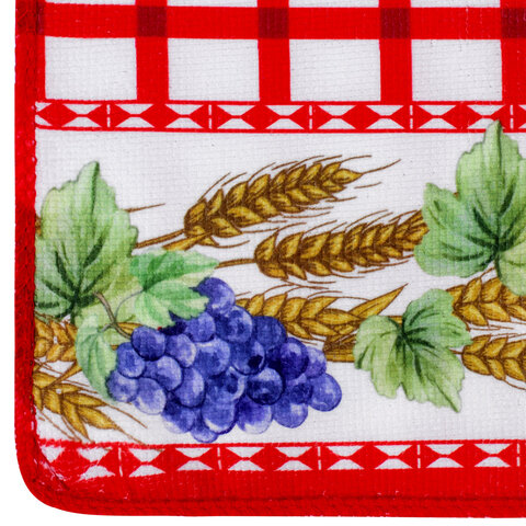 Салфетка из МИКРОФИБРЫ универсальная, 40х60 см, красная клетка, орнамент, 240 г/м2, BOOMHOUSE (БУМХАУС), 700880 - фото 4