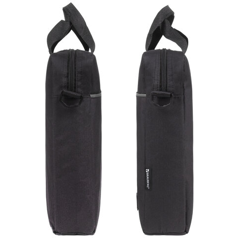 Сумка портфель BRAUBERG PRACTICAL с отделением для ноутбука 15,6", Grey line, черная, 29х40х7 см, 272604 - фото 3