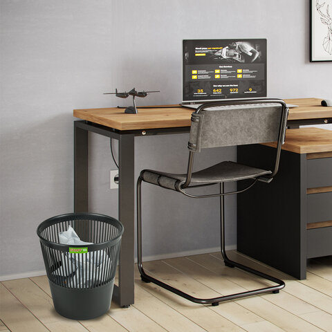 Корзина для бумаг STAFF "Basic" ЭКОНОМ, сетчатая, 9 л, черная, 238254 - фото 6