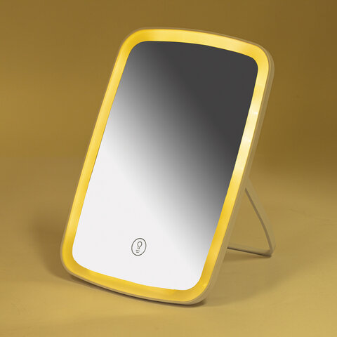 Зеркало настольное с LED-подсветкой для макияжа, 24х17 см, 3 режима свечения, аккумулятор 800 mAh, цвет белый, WBZ (ВБЗ), 609333 - фото 7