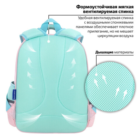 Рюкзак BRAUBERG SNAP, 2 отделения, 3 кармана, "Light pink", 39х28х16 см, 272067 - фото 11