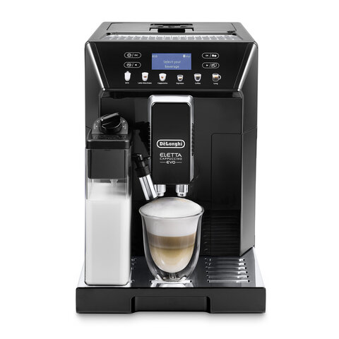Кофемашина DELONGHI Eletta Cappuccino Evo ECAM46.860.B, 1450 Вт, объем 2 л, автокапучинатор, черная - фото 1