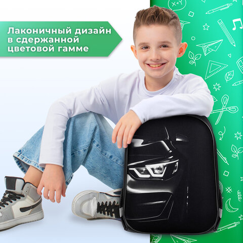 Ранец BRAUBERG KIDS START, 1 отделение, 2 кармана, Dark car, 35х26х13 см, 273151 - фото 17