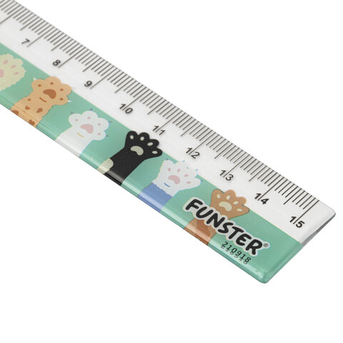 Линейка пластиковая 15 см, FUNSTER (ФАНСТЕР), "КОТЫ", ассорти, дисплей, 210918 - фото 6
