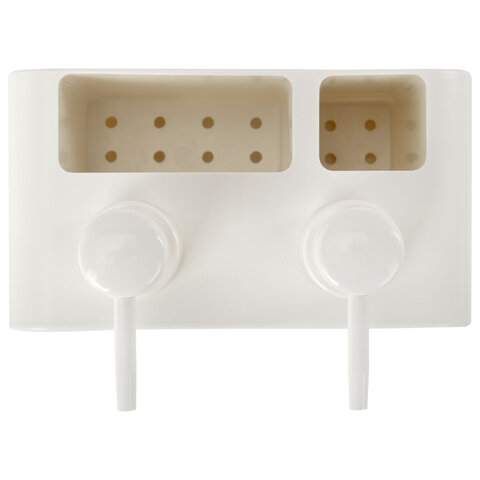 Дозатор DOUBLE для мыла/геля и моющего средства/шампуня, 2х350 мл, органайзер для губок и щеток, БЕЛЫЙ, 10х18х17 см, LAIMA HOME, 700044 - фото 7