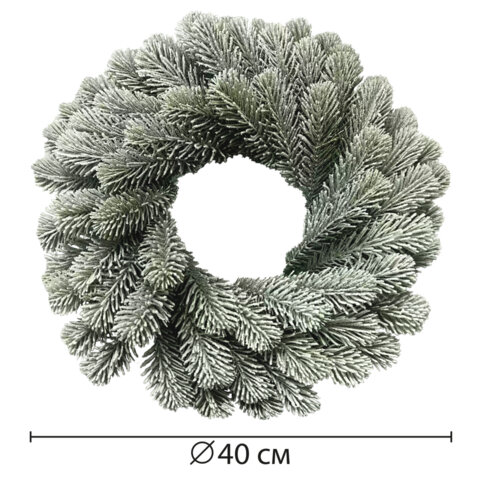 Венок новогодний заснеженный, диаметр 40 см "Снежная зима", литой ПЭТ, ЗОЛОТАЯ СКАЗКА, 592519 - фото 3