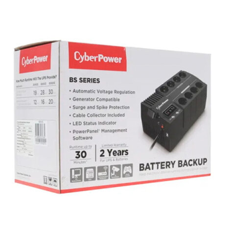 Источник бесперебойного питания CYBERPOWER BS650E, 650 VA (390 W), 8 евророзеток - фото 5