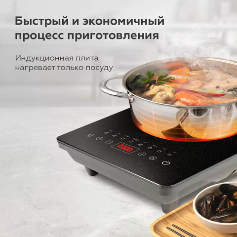 Настольная индукционная плита BQ (БИ-КЬЮ) HP106B, 2000 Вт, 8 программ, электронное управление, черная, 86202117 - фото 7