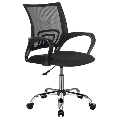 Кресло BRABIX "Fly MG-396", с подлокотниками, сетка, хром, черное, 532086 - фото 1