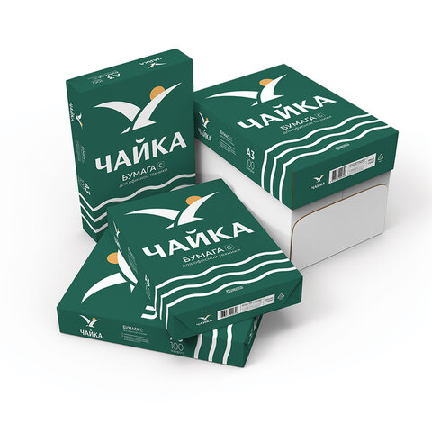 Бумага офисная БОЛЬШОГО ФОРМАТА (297х420), А3, 80 г/м2, 500 л., марка С, ЧАЙКА, Россия, 143% (CIE) - фото 3