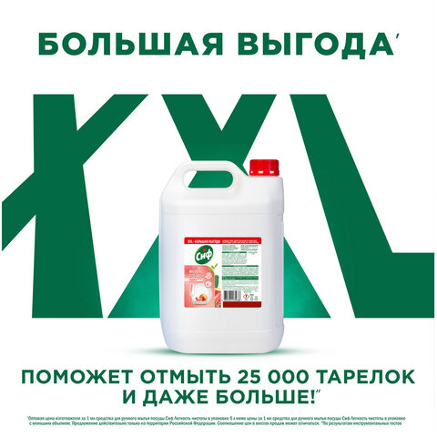 Средство для мытья посуды 5 л, СИФ "Красный апельсин и эвкалипт", гель - фото 7
