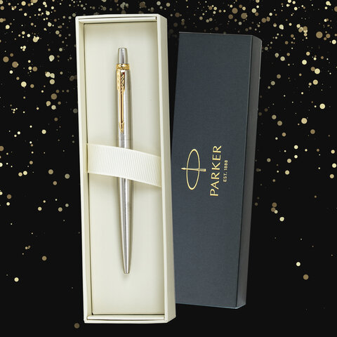 Ручка шариковая PARKER "Jotter Core Stainless Steel GT", ежедневник А5 черный, пакет, 880886 - фото 13