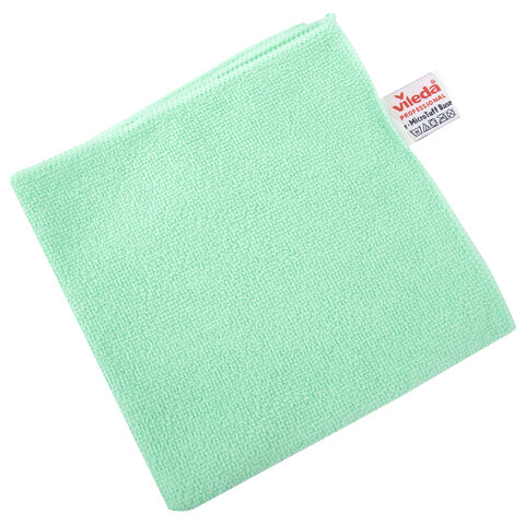 Салфетки VILEDA PROFESSIONAL "МикроТафф Бейс" КОМПЛЕКТ 5 шт., микрофибра, зеленый, 36х36 см, 174180 - фото 2