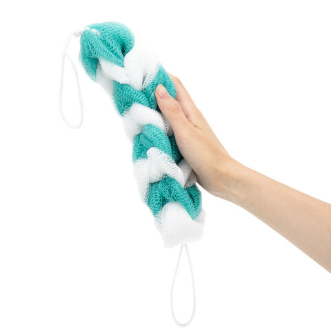 Мочалка для тела КОСИЧКА, нейлоновая, 70 г (27х5,5х5,5 см), ассорти, PLEASURE, 1135 - фото 4
