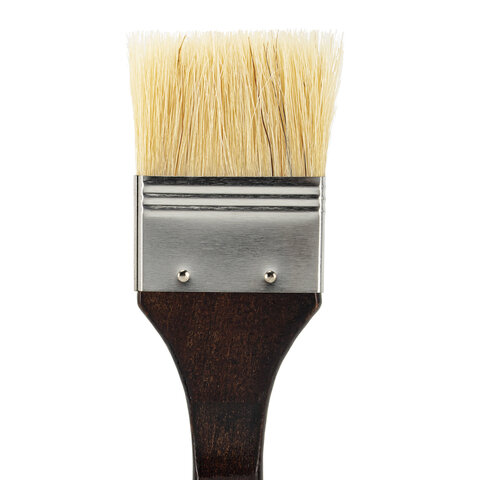 Кисть художественная профессиональная BRAUBERG ART CLASSIC, щетина, флейц, № 50, короткая ручка, 200746 - фото 3