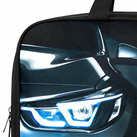 Папка на молнии с ручками BRAUBERG KIDS А4, 1 отделение, полиэстер, 80 мм, "Dark car", 273315 - фото 5