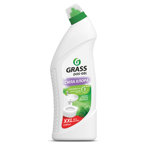 Средство для уборки сантехники и туалета дезинфицирующее 1,5 л GRASS DOS-GEL СИЛА ХЛОРА, 125805 - фото 1