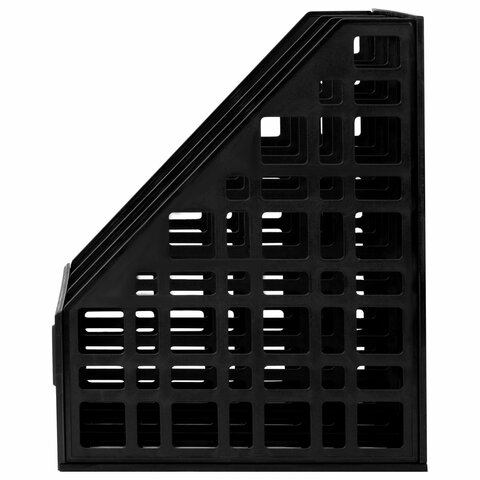 Лоток вертикальный для бумаг BRAUBERG "ULTRA", 240 мм, 3 отделения, сетчатый, сборный, черный, 238249 - фото 6