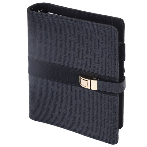 Ежедневник-органайзер недатированный В6 150х190 мм BRAUBERG "Orion", под кожу, 160 л., черный, 116209 - фото 1