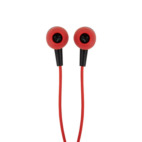 Наушники проводные внутриканальные с микрофоном SONNEN EP-H47RB, 1,1 м, красные/черные, 514129 - фото 6