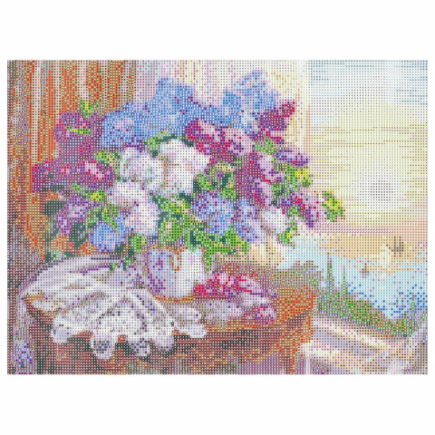Картина стразами (алмазная мозаика), 30х40 см, ОСТРОВ СОКРОВИЩ "Букет сирени", без подрамника, 663860 - фото 5