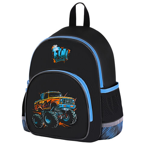 Рюкзак BRAUBERG KIDS PLAY детский, 1 отделение, 3 кармана, Funny wheels, 29х23х12 см, 273149 - фото 1