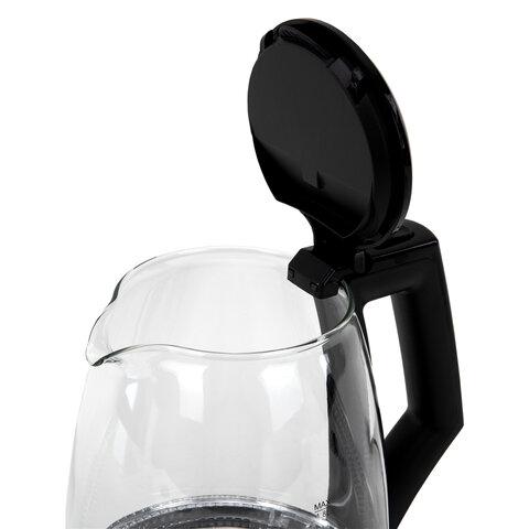 Чайник электрический SONNEN KT-1807, 1,8 л, 2200 Вт, термостойкое стекло, внутренняя подсветка синяя, нержавеющая сталь, 455140 - фото 7