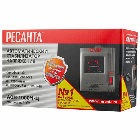 Стабилизатор РЕСАНТА АСН-1000/1-Ц, 1000 Вт, 140-260 В, напольный, 63/6/2 - фото 4