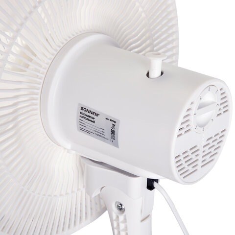 Вентилятор напольный SONNEN FT-L501, 60 Вт, 45 см, 3 скорости, вращение на 70°, механическое управление, белый, 457785 - фото 10