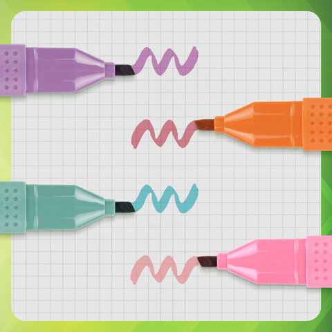 Набор текстовыделителей 4 ПАСТЕЛЬНЫХ ЦВЕТА, АССОРТИ, STAFF College "STICK PASTEL", линия письма 1-4 мм, скошенный наконечник, 152531 - фото 10