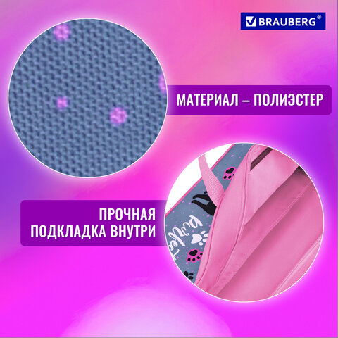 Папка на молнии с ручками BRAUBERG А4, 1 отделение, полиэстер, 80 мм, "Elegant cat", 271481 - фото 9