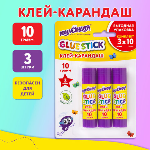 Клей-карандаш 10 г, выгодная упаковка, 3 шт. на блистере, ЮНЛАНДИЯ, 271943 - фото 7