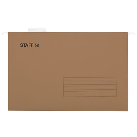 Подвесные папки A4/Foolscap (404х240 мм) до 80 л., КОМПЛЕКТ 10 шт., крафт-картон, STAFF, 270937 - фото 2