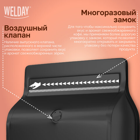 Кофе в зернах WELDAY (ВЭЛДЭЙ) "ESPRESSO Crema" 1 кг, 623439, УТ000015180 - фото 10