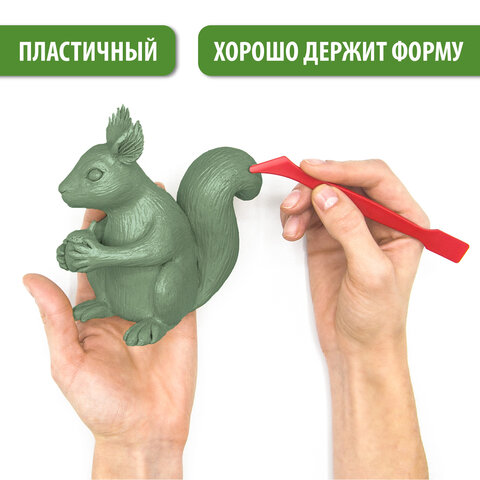 Пластилин скульптурный BRAUBERG ART CLASSIC, оливковый, 1 кг, мягкий, 106521 - фото 8