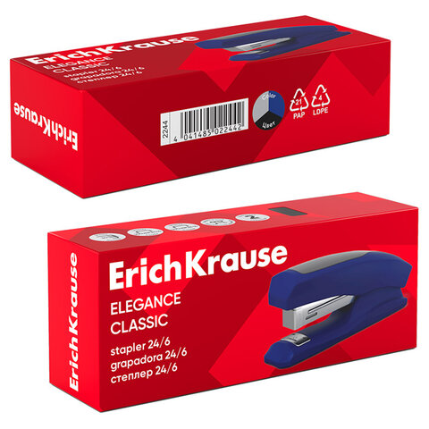Степлер №24/6 ERICH KRAUSE "Elegance", до 30 листов, с резиновой накладкой, ассорти, 2244 - фото 6