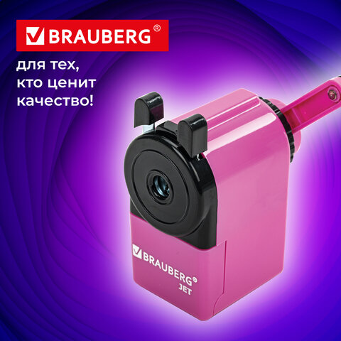 Точилка механическая BRAUBERG "JET", металлический механизм, корпус розовый, 229568 - фото 13