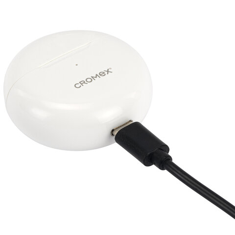 Наушники беспроводные TWS вкладыши с микрофоном CROMEX (КРОМЕКС) EP-T28W, Bluetooth 5.4, белые, 514121 - фото 11