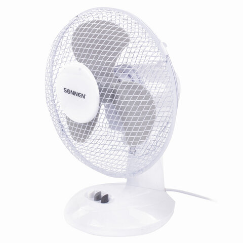 Вентилятор настольный SONNEN FT23-B6, d=23 см, 25 Вт, на подставке, 2 скоростных режима, белый/серый, 451038 - фото 2