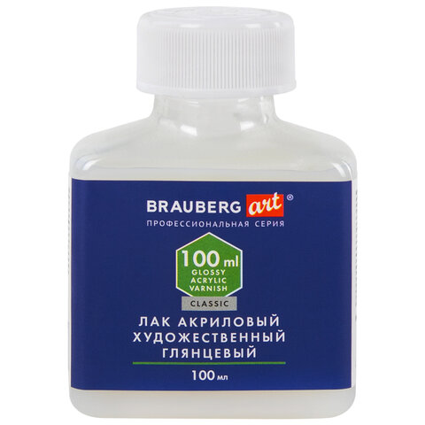 Лак акриловый глянцевый художественный, в бутылке, 100 мл, BRAUBERG ART CLASSIC, 192350 - фото 1