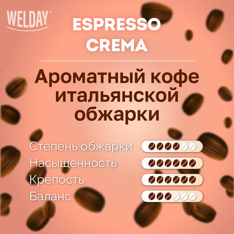 Кофе в зернах WELDAY (ВЭЛДЭЙ) "ESPRESSO Crema" 1 кг, 623439, УТ000015180 - фото 8